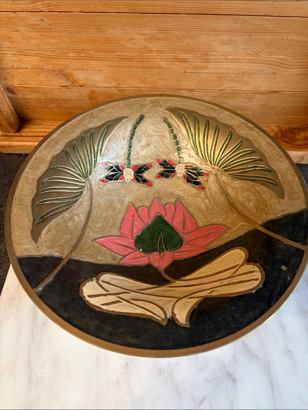 Round Decorative Lotus Accent Bowl Made In India